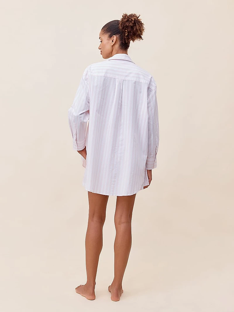 Cotton Stripe Shirting Boxer Pajama Set