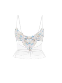Wildflower Embroidery Flounce Bra Top