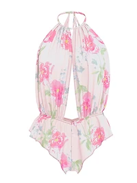 Peony Chiffon Halter Teddy
