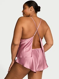 Satin Open-Back Cami & Shorts Set