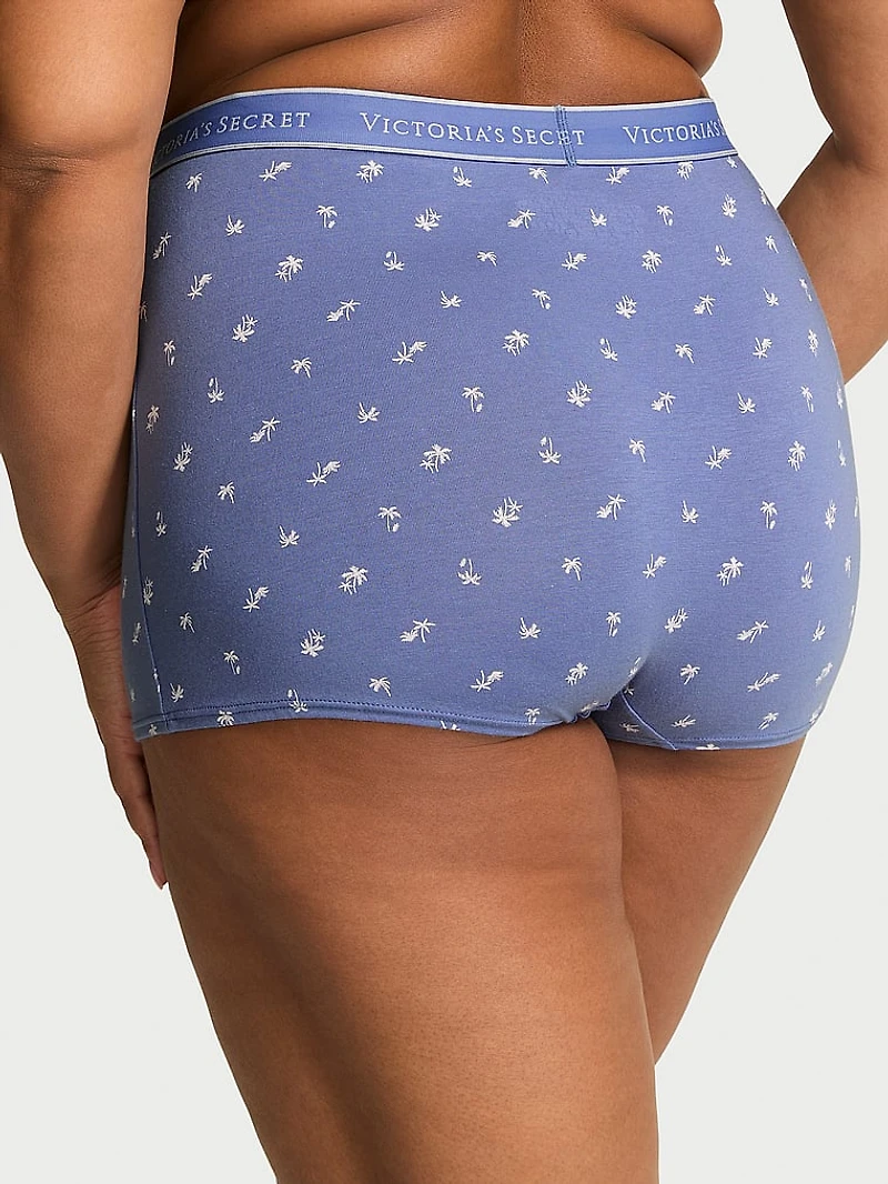 Logo Cotton High-Waist Boyshort Panty