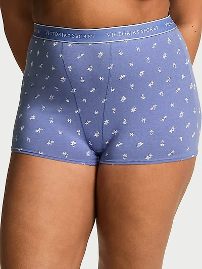 Logo Cotton High-Waist Boyshort Panty