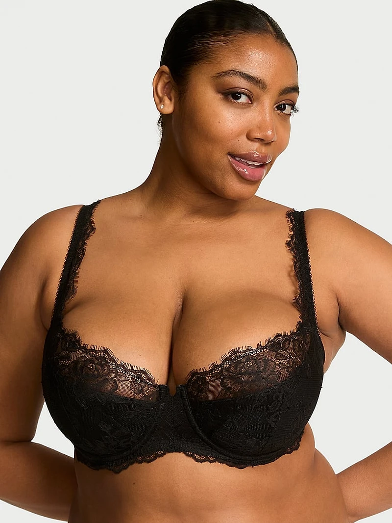 Rose Lace Uplift Balconette Bra