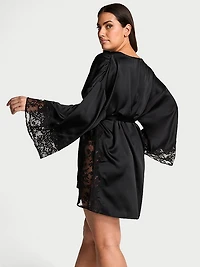 Satin & Lace Trim Robe