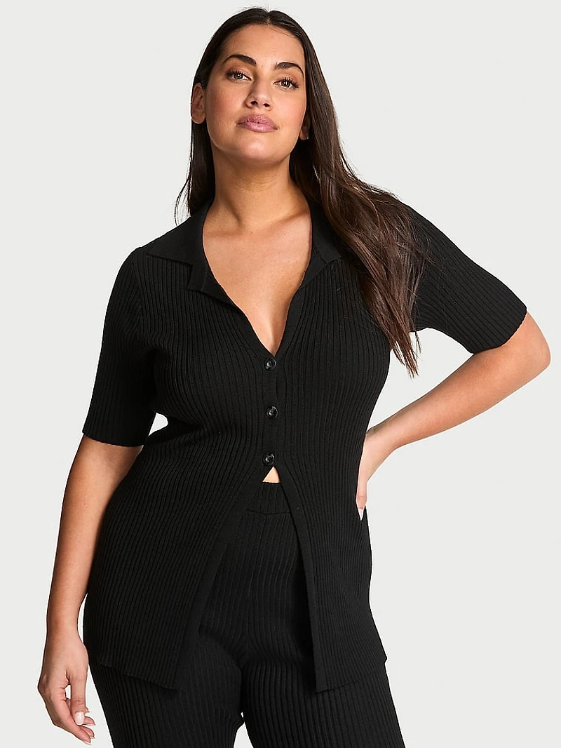 Luxe Ribbed Knit Flyaway Cardigan