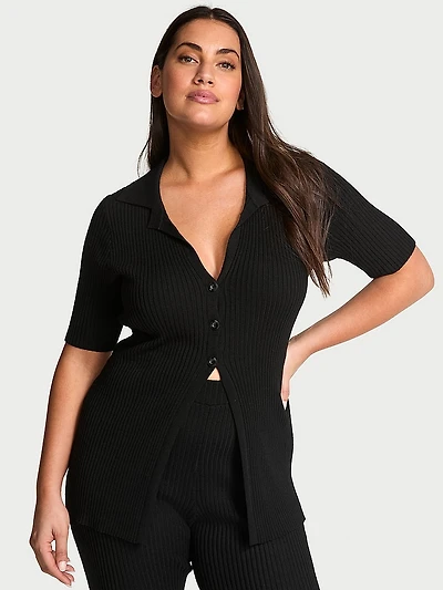 Luxe Ribbed Knit Flyaway Cardigan