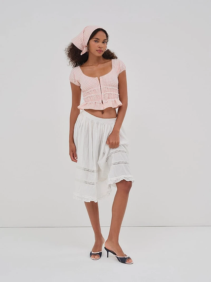 Petal Pink Gingham Bustier