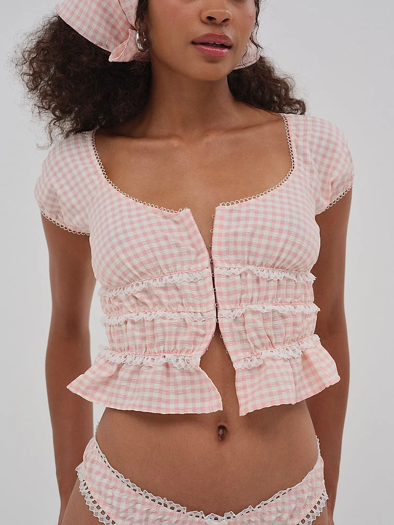 Petal Pink Gingham Bustier