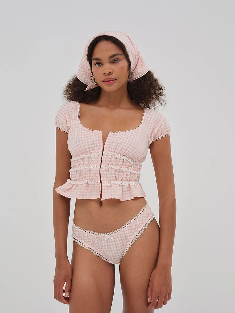 Petal Pink Gingham Bustier