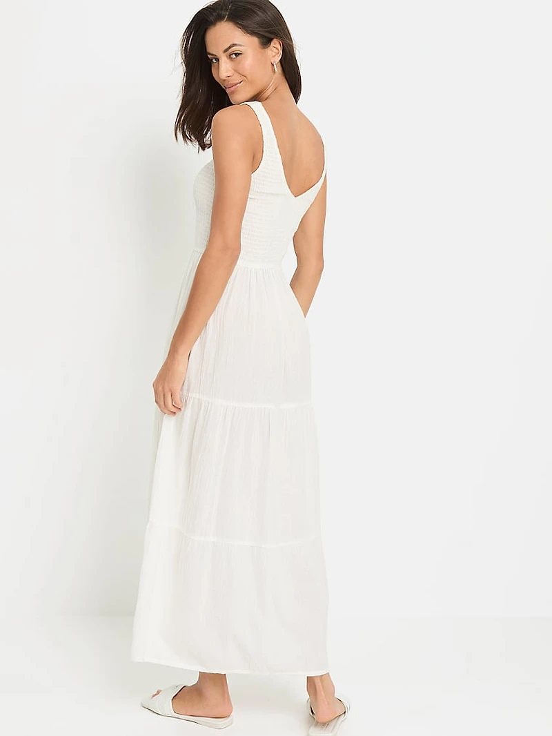 Tiered V-Neck Maxi Dress