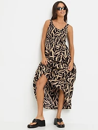 Tiered V-Neck Maxi Dress
