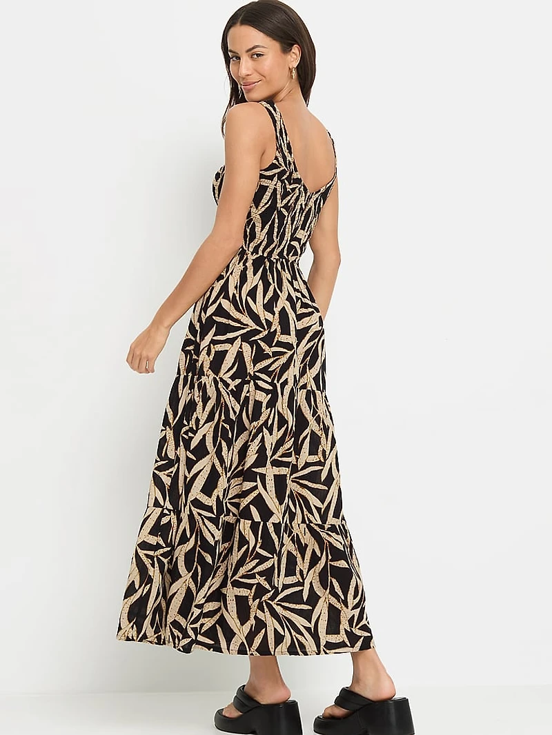 Tiered V-Neck Maxi Dress