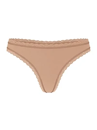 Cotton Lace Bow Thong Panty