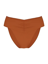 Essential Cinched High-Waist Bikini Bottom