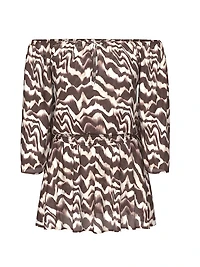 Beachwear Sheer Crinkle Smocked Mini Dress