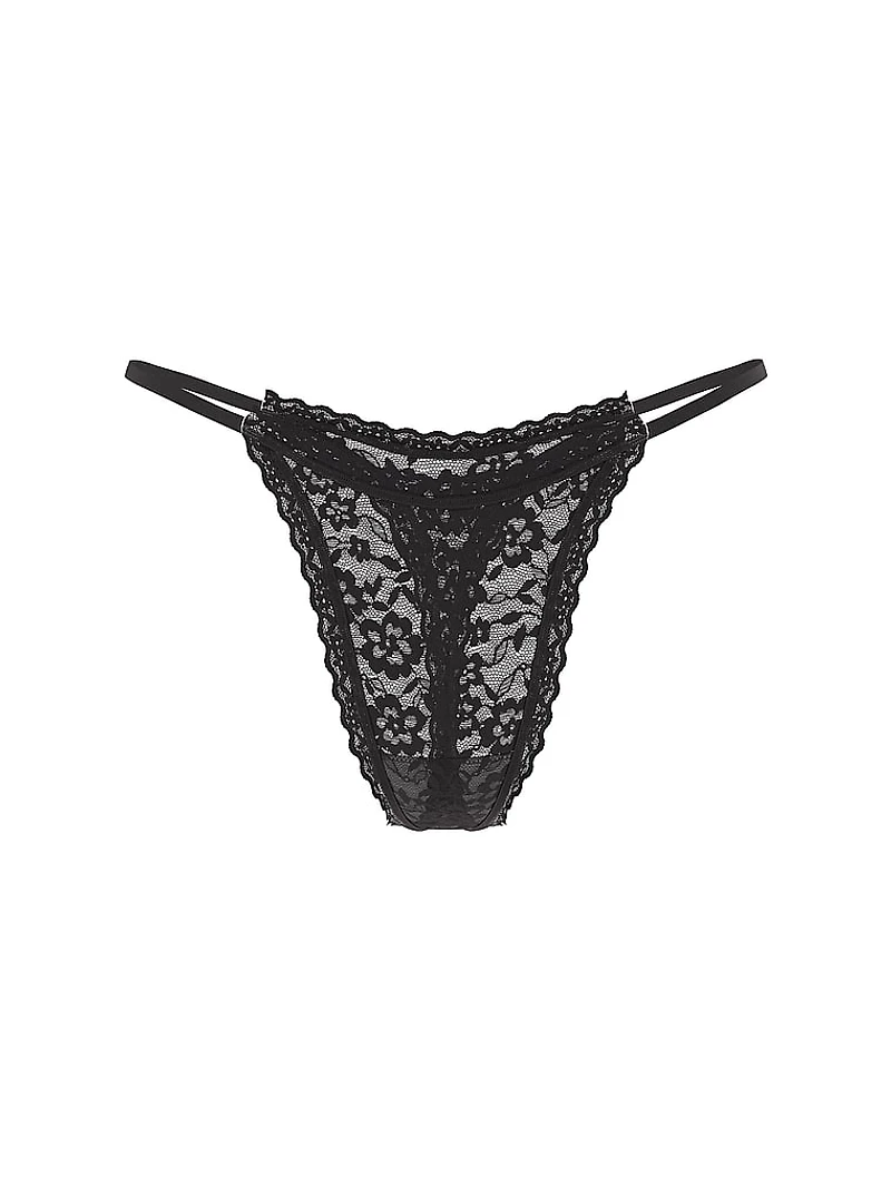 Lace Strappy-Back String Thong Panty