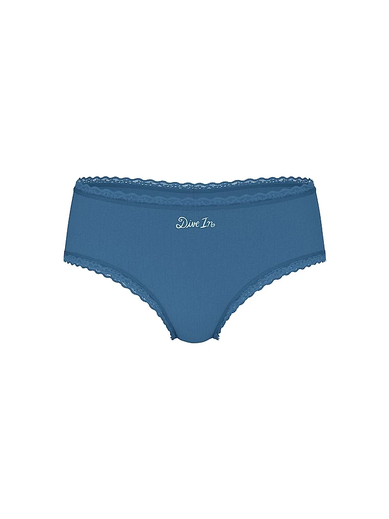 Cotton Lace-Waist Cheeky Panty