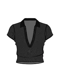 Mesh Plunge Cropped Top
