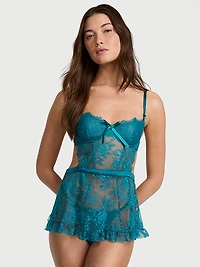 Wicked Unlined Rose Lace Apron Set