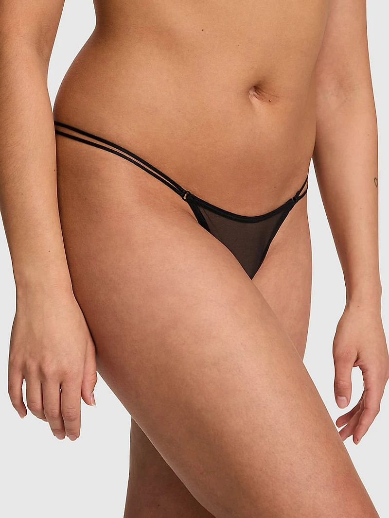 Logo Cotton Shimmer Micro Thong Panty