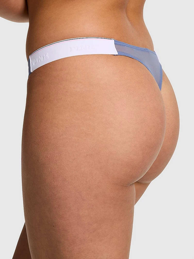Logo Cotton Scoop Thong Panty
