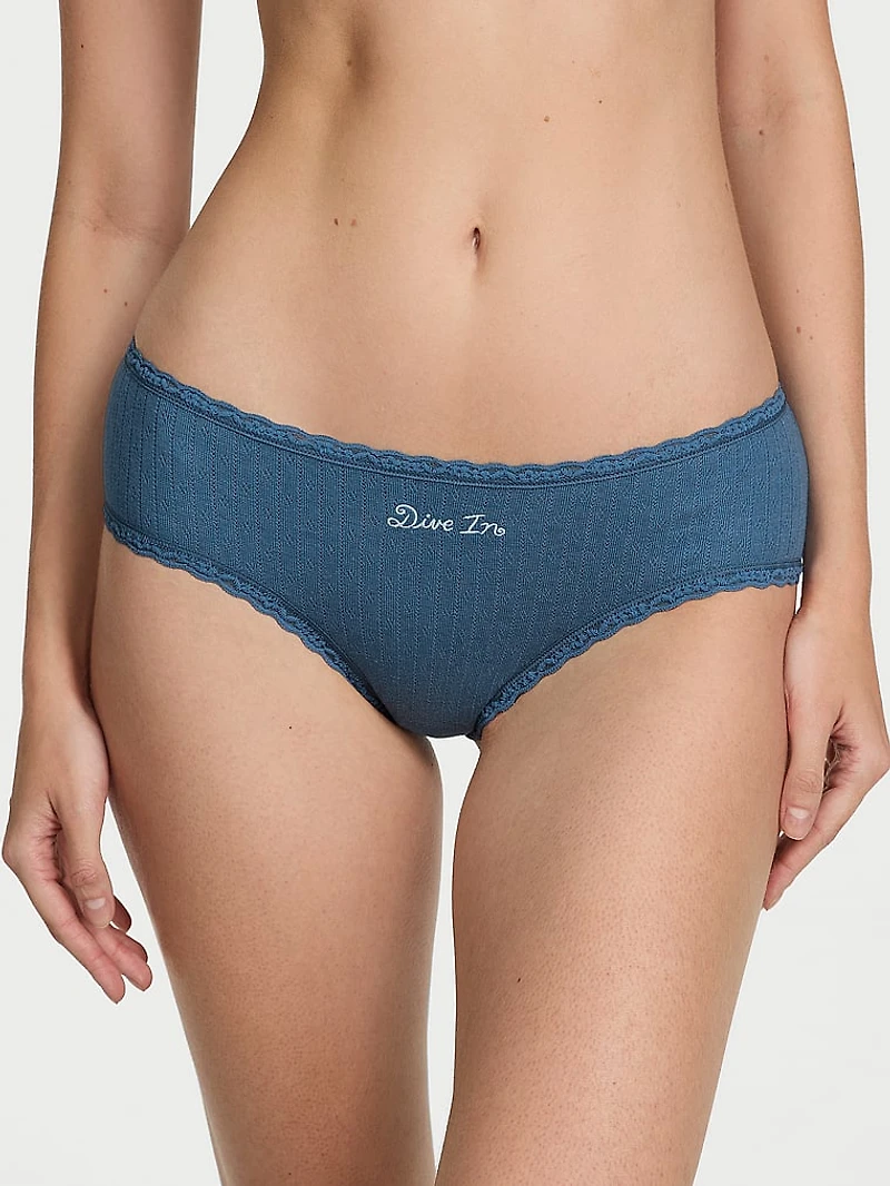 Cotton Lace-Waist Cheeky Panty