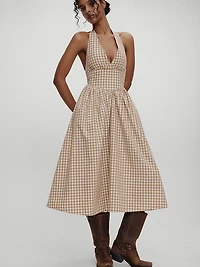 Prairie Poplin Midi Dress