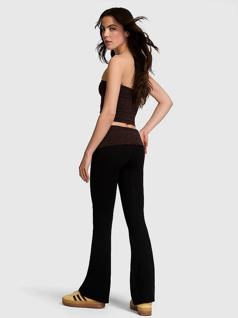 All-Day Cotton Foldover Flare Leggings