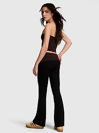 All-Day Cotton Foldover Flare Leggings