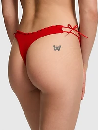 Cotton Daisy Patch High-Leg Thong Panty