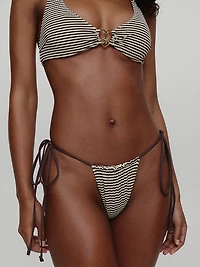Tia Striped Rib Bikini Bottom