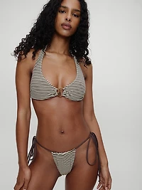 Beau Striped Rib Bikini Top