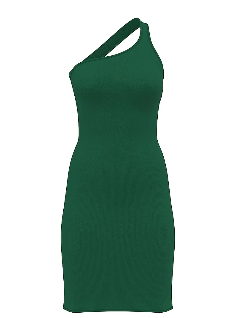 Crinkle One-Shoulder Midi Cover-Up Dress