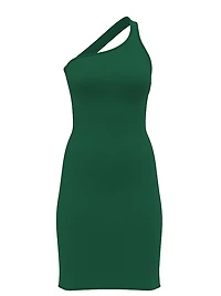 Crinkle One-Shoulder Midi Cover-Up Dress