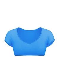 Crinkle Short-Sleeve Bikini Top