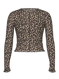 Beachwear Mesh Long-Sleeve Top