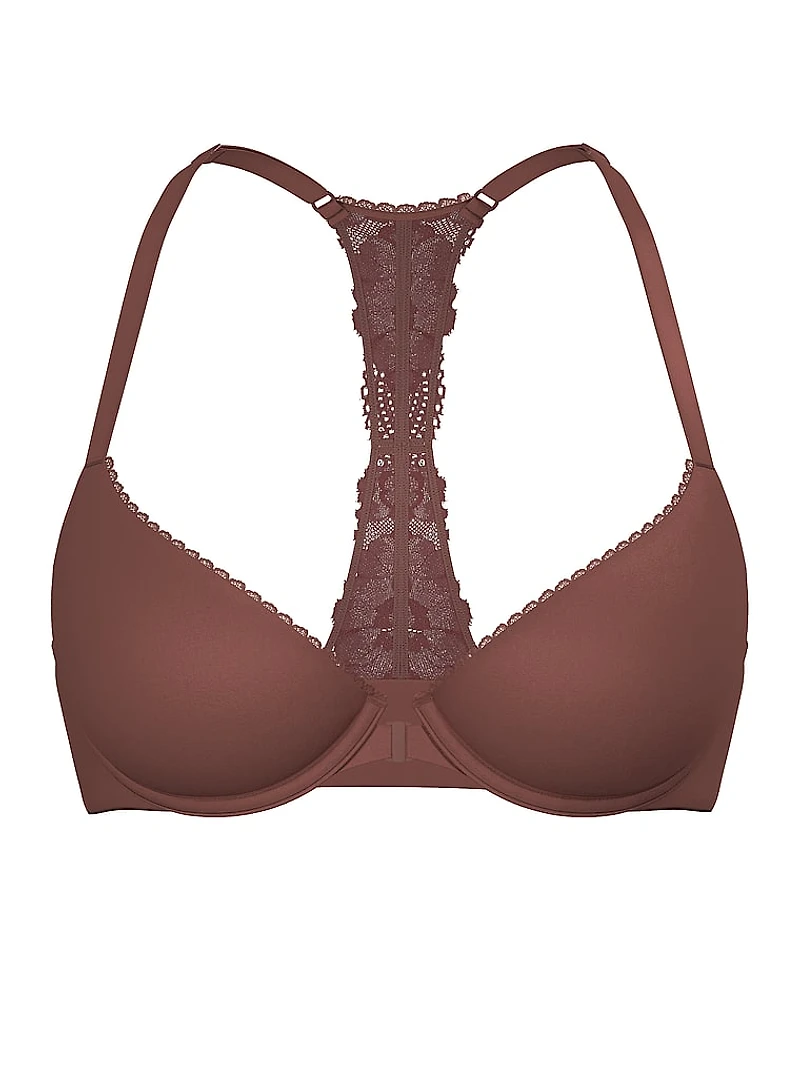 Lightly Lined Full-Coverage Lace Racerback Bra