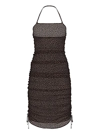 Mesh Ruched Midi Dress