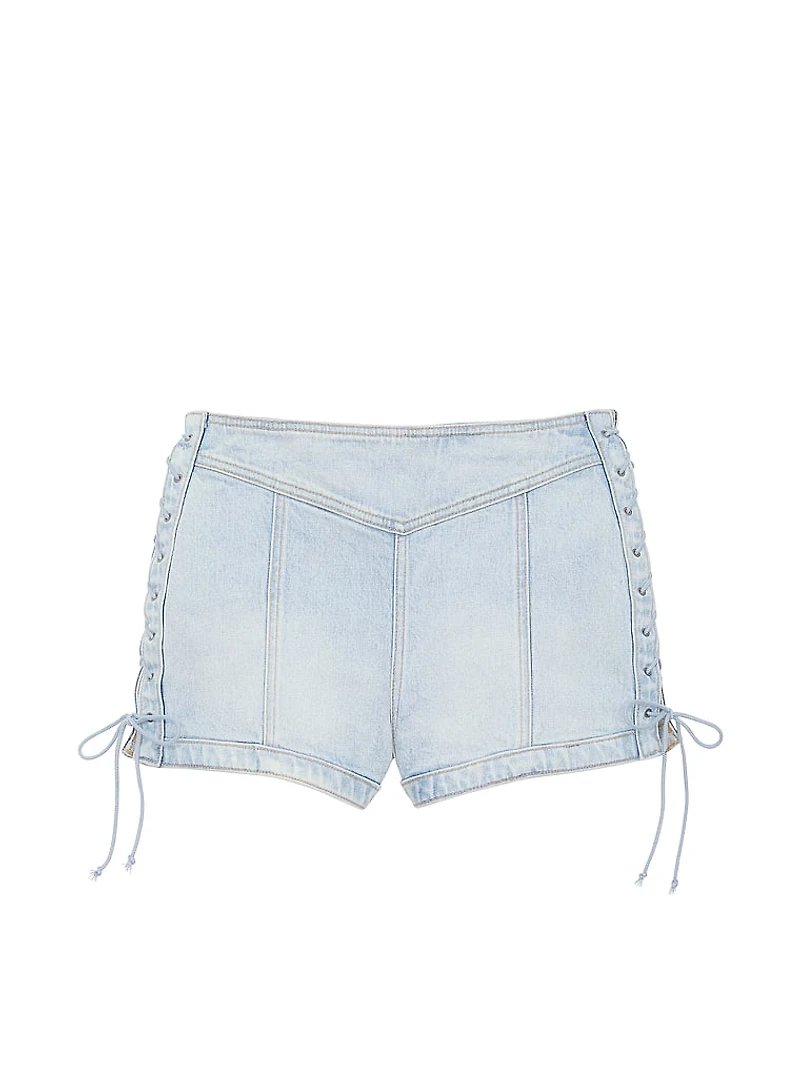Denim by PINK Side Lace-Up Shorts