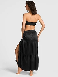 Satin Tiered Maxi Skirt