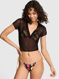 Mesh Plunge Cropped Top