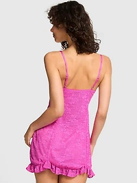 Wink Lace Ruffle Slip Dress