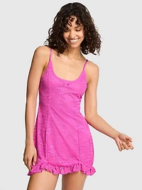 Wink Lace Ruffle Slip Dress