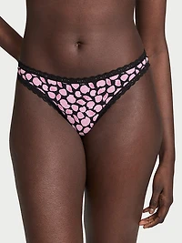 Cotton Lace Bow Thong Panty