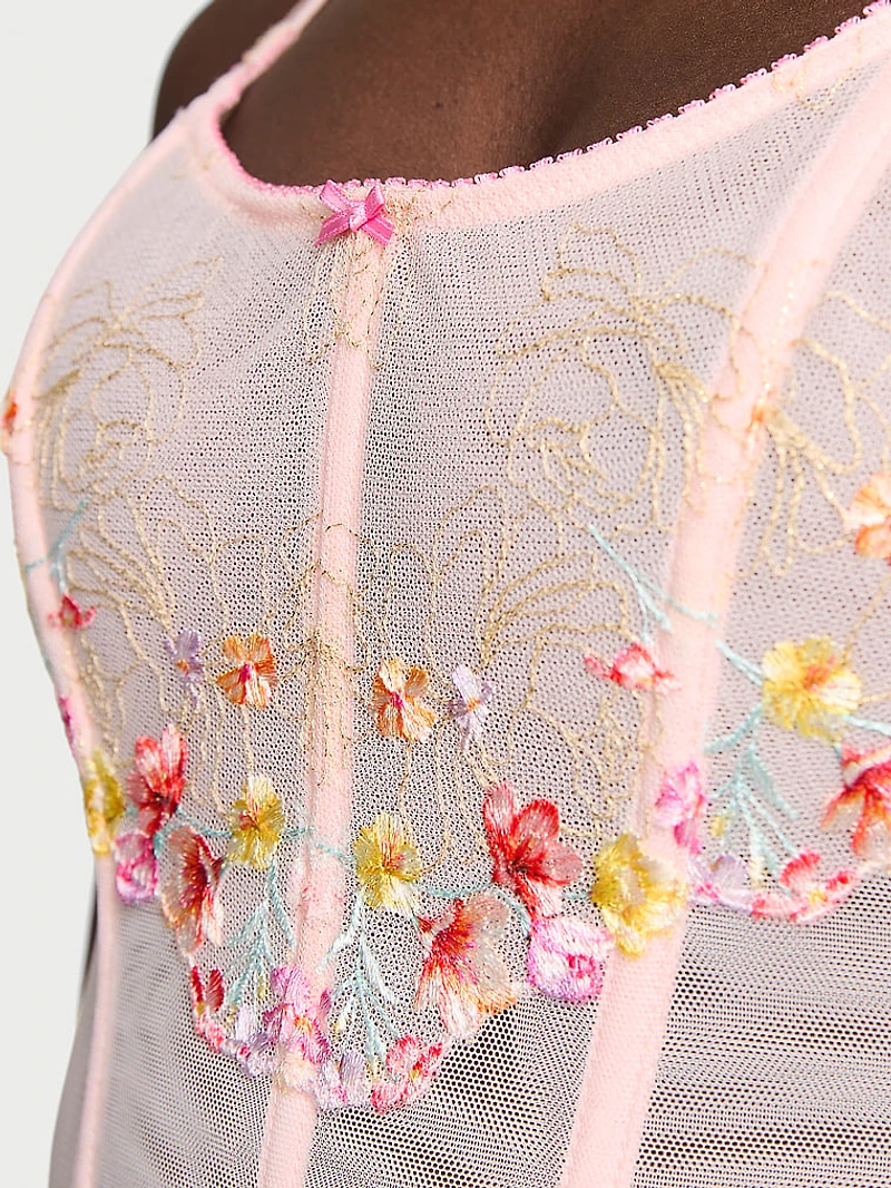 Bloom Embroidery Corset Top