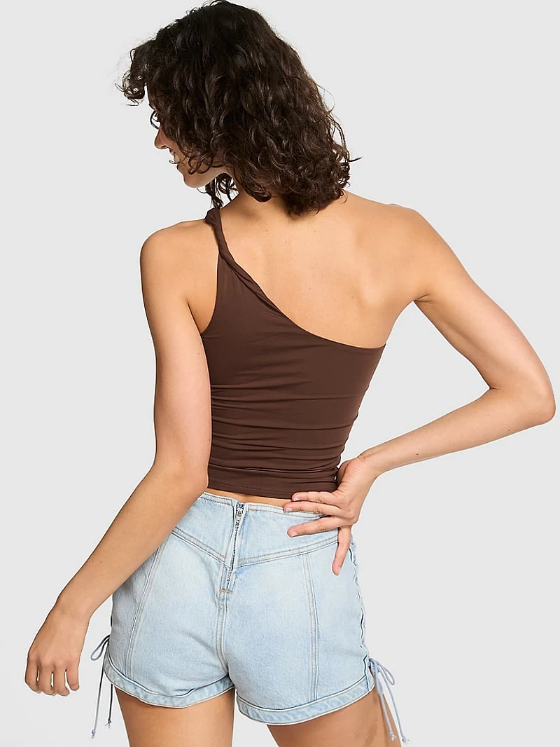 Base Stretch Twisted One-Shoulder Tank Top