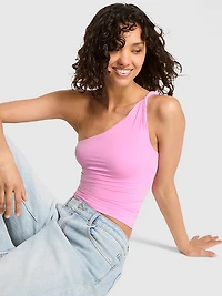 Base Stretch Twisted One-Shoulder Tank Top