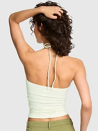 Floral Jacquard Halter Top