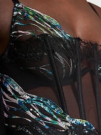 Siren Shimmer Embroidery Corset Top