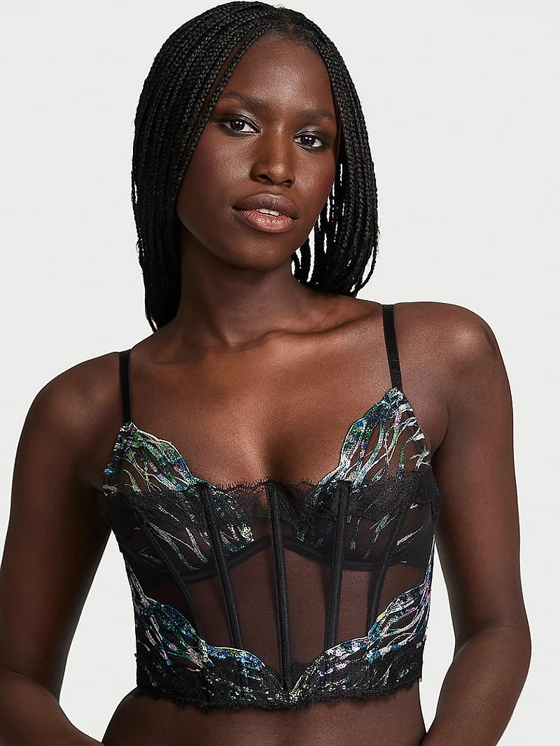 Siren Shimmer Embroidery Corset Top